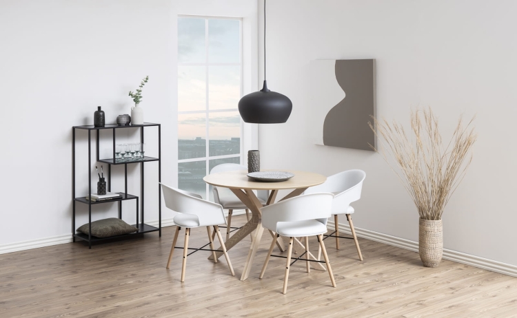 Skandynawski okrągły stół Fiord Dining Table solidny dębowy Ø 105cm