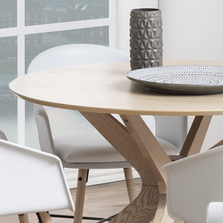 Skandynawski okrągły stół Fiord Dining Table solidny dębowy Ø 105cm