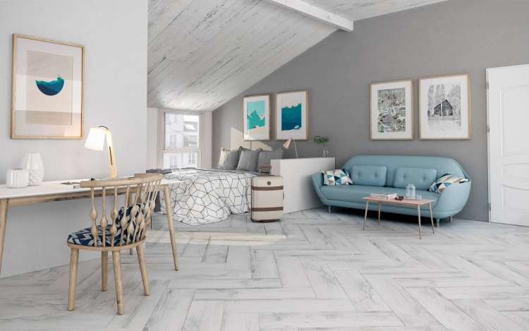 Colorker Norden White białe płytki drewnopodobne