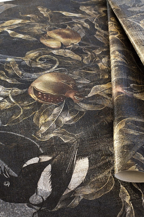 Roślinne ornamenty na postarzanym tynku Lacrima tapeta ścienna na fizelinie 6 kolorów