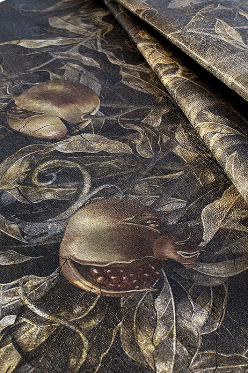 Roślinne ornamenty na postarzanym tynku Lacrima tapeta ścienna na fizelinie 6 kolorów