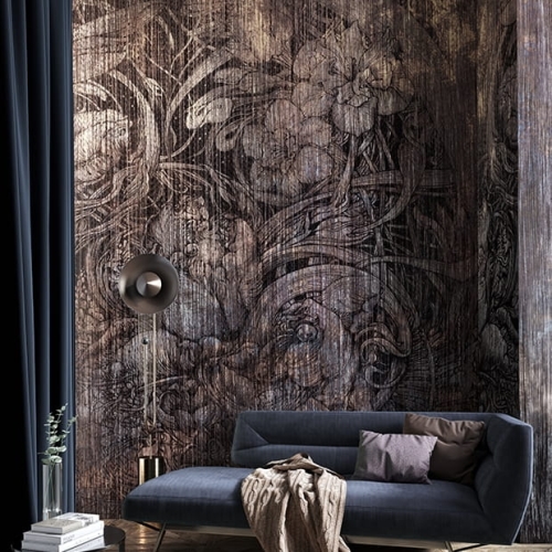 Chloe nowoczesna ciemna tapeta ścienna z roślinnym motywem 6 kolorów