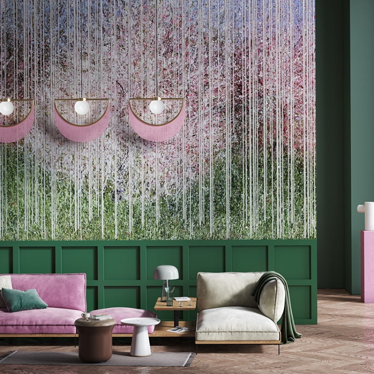 Kwitnące drzewa wiśni Bloom wiosenna tapeta ścienna na fizelinie w kwiaty