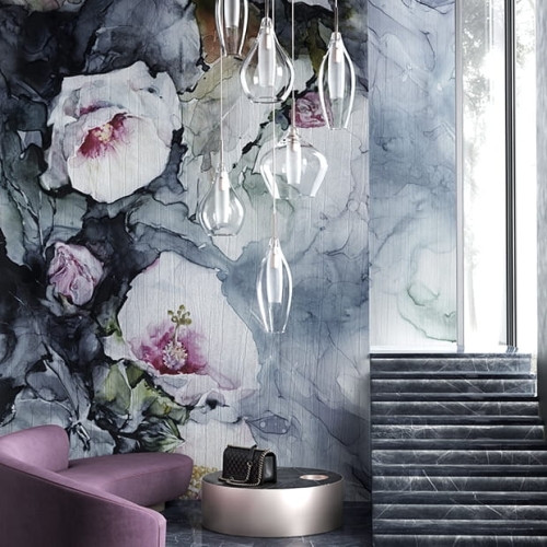 Kwiaty hibiskusa Mansera fototapeta ścienna na fizelinie Wonderwall