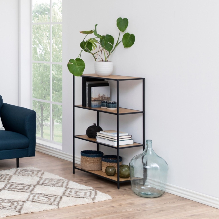 Scandi Loft Wild Oak regał w stylu skandynawskim 77x35 H:114cm dziki dąb