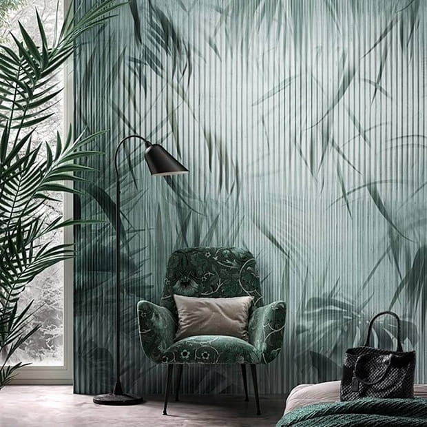 Oranżeria palmiarnia botaniczna tapeta fizelinowa z motywem liści