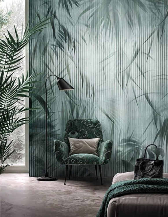 Oranżeria palmiarnia botaniczna tapeta fizelinowa z motywem liści