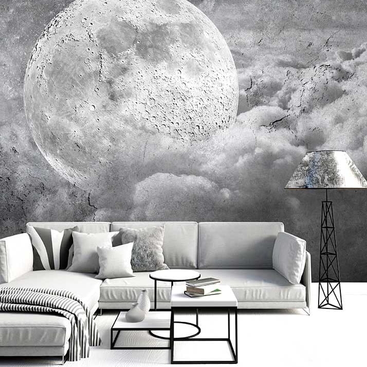 Night Sky wysokiej jakości tapeta na fizelinie księżyc i chmury nocą