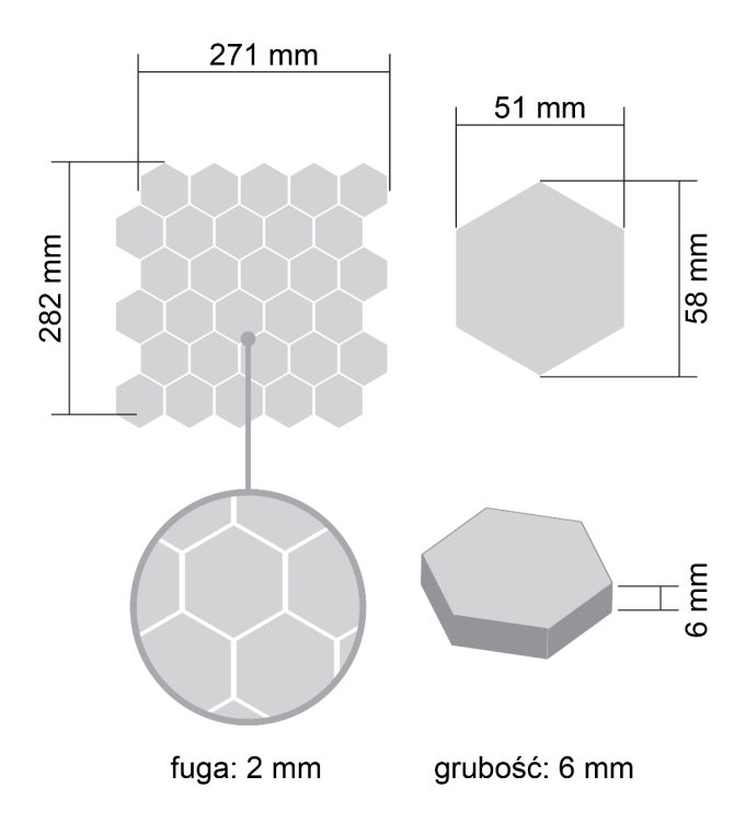 Raw Decor Heksagon XL różowy mat HDROSM mozaika plastry miodu