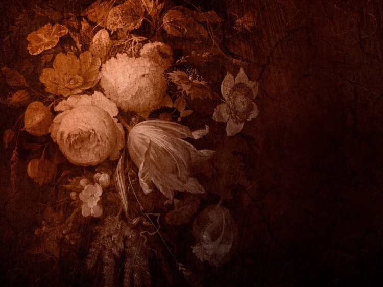 Boudoir Ugre Wall Art fototapeta fizelinowa w kwiaty glamour