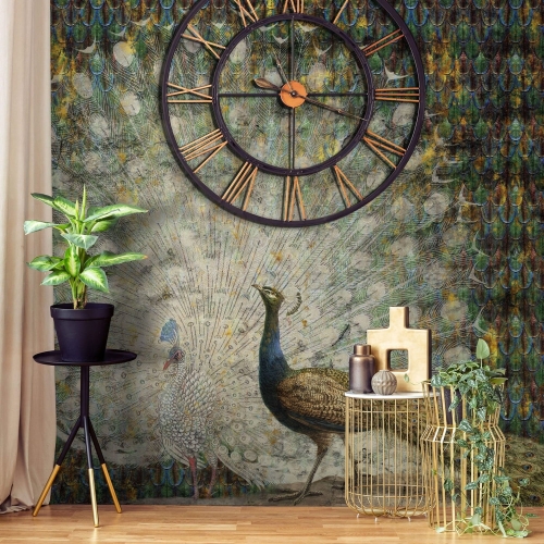Peacock Wall Art Pawie fototapeta na wymiar indywidualny w pawie pióra glamour