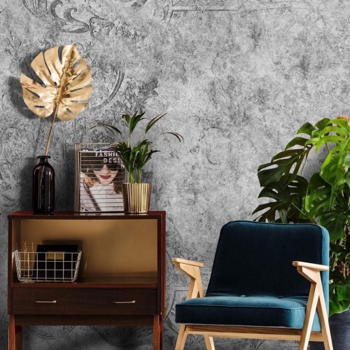 Classic Dark Grey Wall Art fototapeta na wymiar indywidualny w ornamenty sztukaterie vintage