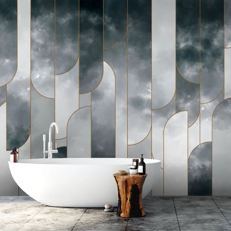 Ombre Crossing Wall Art geometryczna fototapeta na wymiar indywidualny - chmury