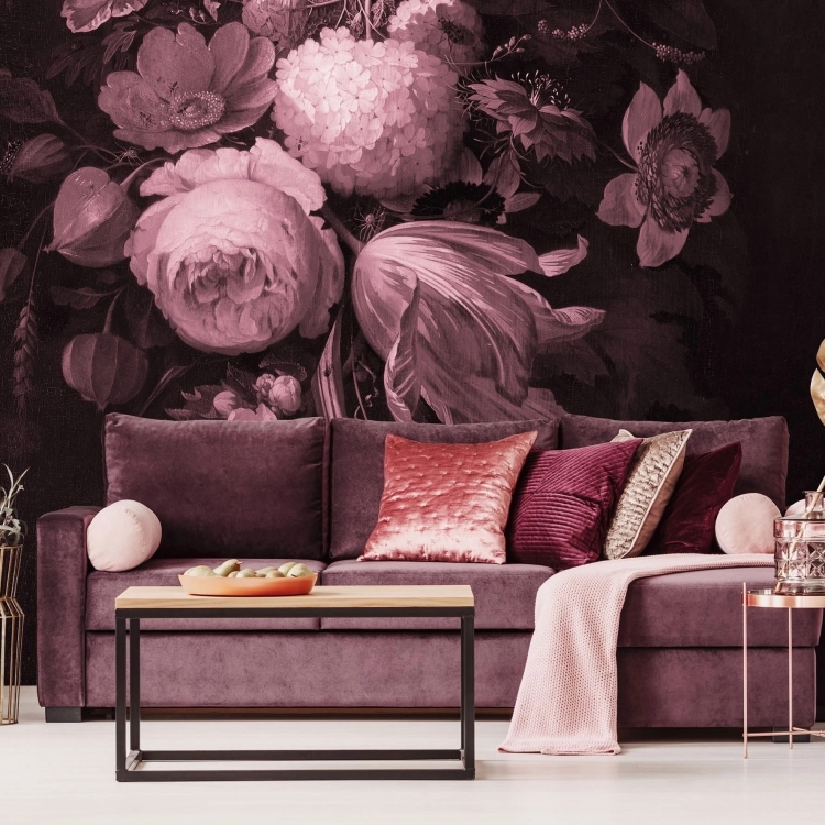 Boudoir Wall Art fototapeta fizelinowa w kwiaty glamour na wymiar indywidualny 7 kolorów