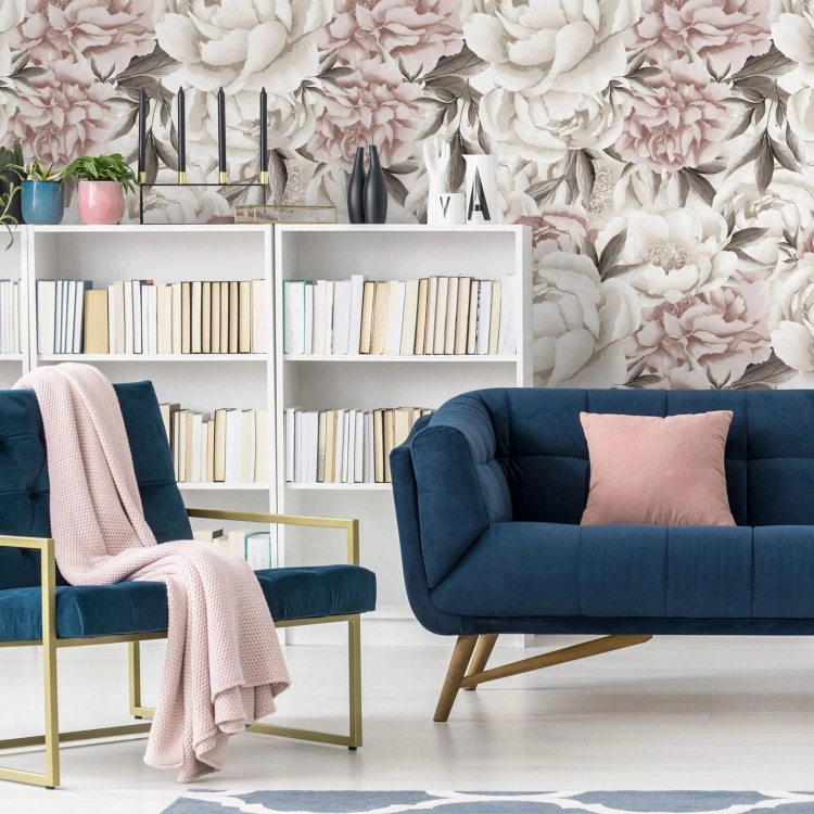 Peonie w rozkwicie fototapeta na fizelinie na wymiar indywidualny Peony Saturated