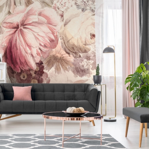 Harmony Earth delikatne kwiaty w pasteli fototapeta na fizelinie - wymiar indywidualny