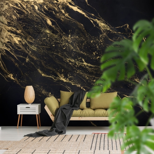 Glory czerń i złoto Wall Art oryginalna fototapeta na fizelinie jak obraz - wymiar indywidualny