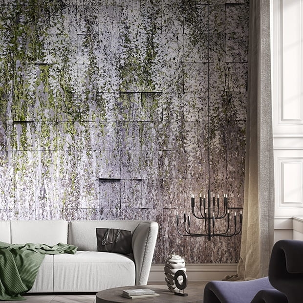Wonderwall Allure fototapeta na wymiar kwitnące drzewa na plisowanej fizelinie