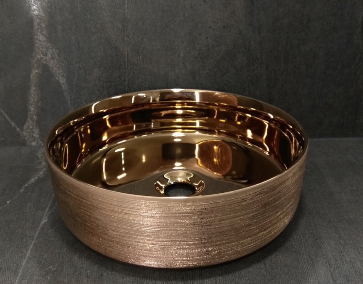 Dekoracyjna umywalka nablatowa Dune Lavabo Heller Rose Gold 188010 różowe złoto