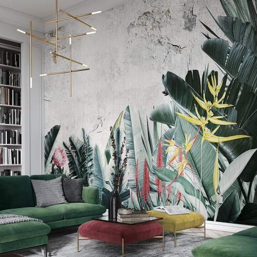 Tropikalne liście tapeta ścienna na fizelinie dżungla wysoka jakość 3 kolory