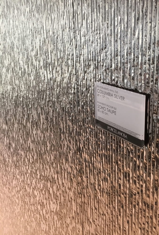 Porcelanosa Columbia Silver 45x120 dekoracyjne metaliczne płytki ścienne srebrne
