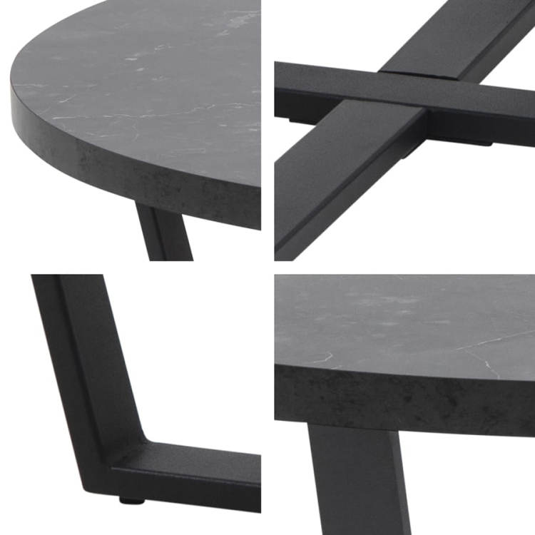 Okrągły loftowy stolik na metalowej podstawie fi-77cm