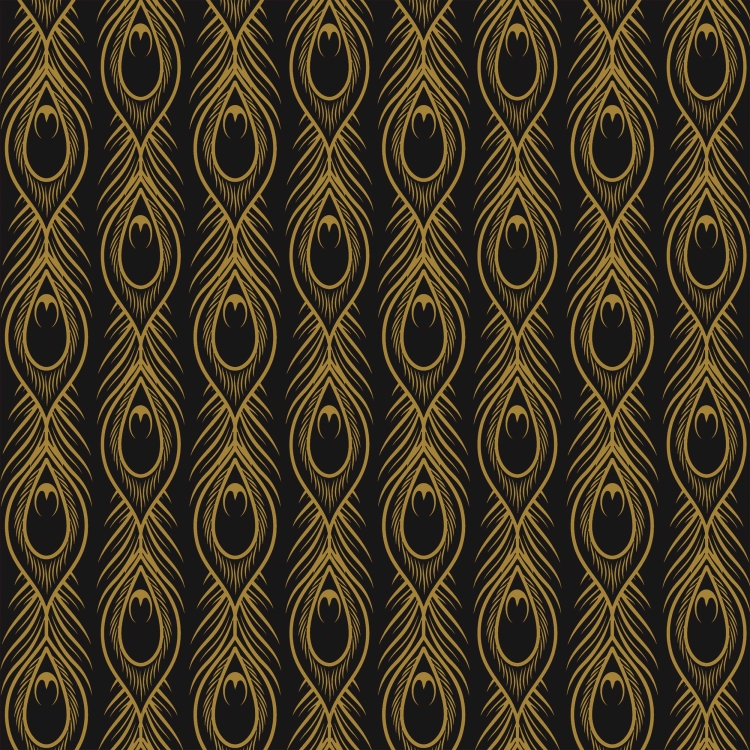 Aparici Art-Deco Black Daiquiri Natural 29,75x29,75cm uniwersalne kafelki dekoracyjne pawie pióra