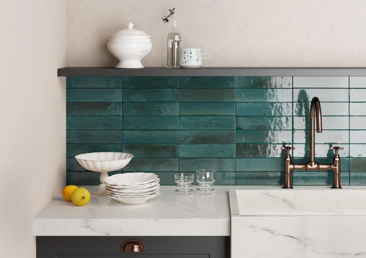Marazzi Lume Blue Lux M6RR płytka cegiełka połysk 6x24cm