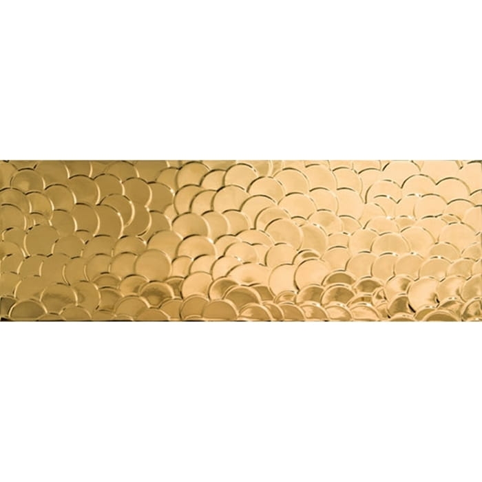 Aparici Nordic Gold Shell dekoracyjne płytki ścienne 29,75x89,46 złota łuska połysk