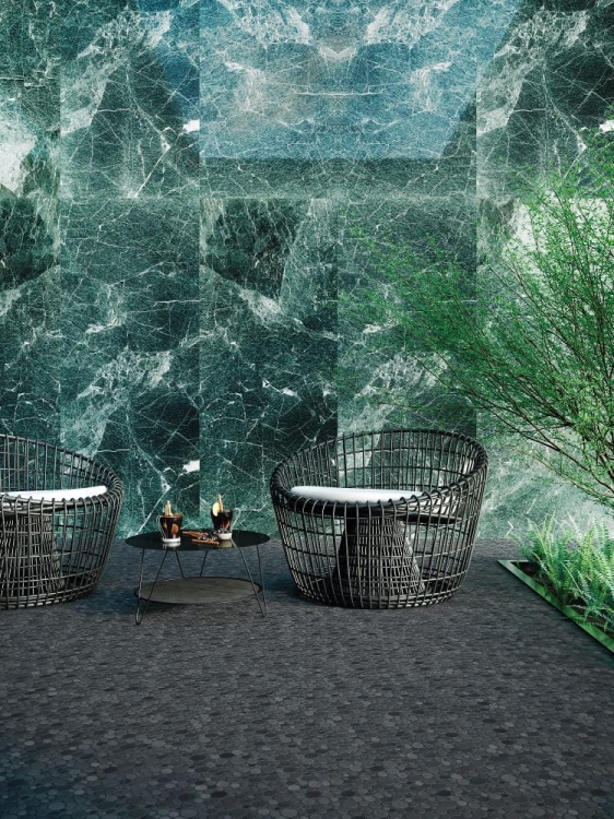 L'Antic Colonial Paradise Round Stone Negro bazaltowa mozaika