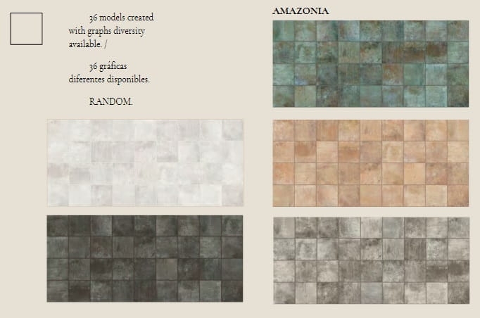 ZYX Amazonia kolorystyka płytek bazowych