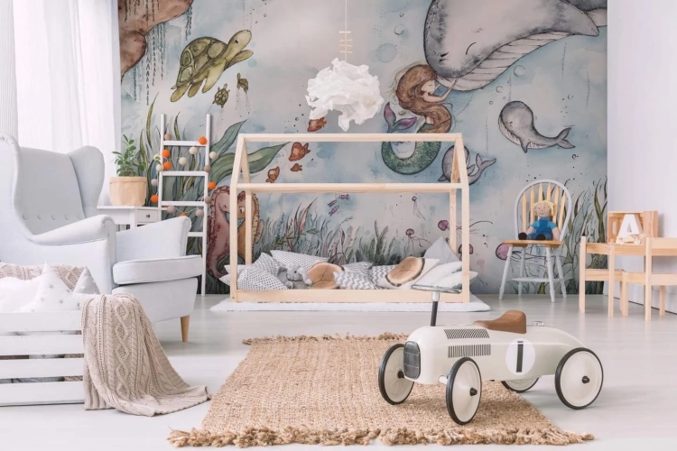 Mała syrenka fototapeta ścienna do pokoju dziecięcego na wymiar