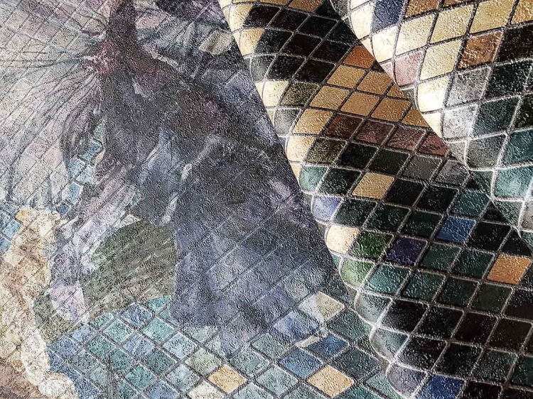 Abstrakcyjna tapeta w kwiatowe wzory irysy Wonderwall Studio Fleur Scharme Iris