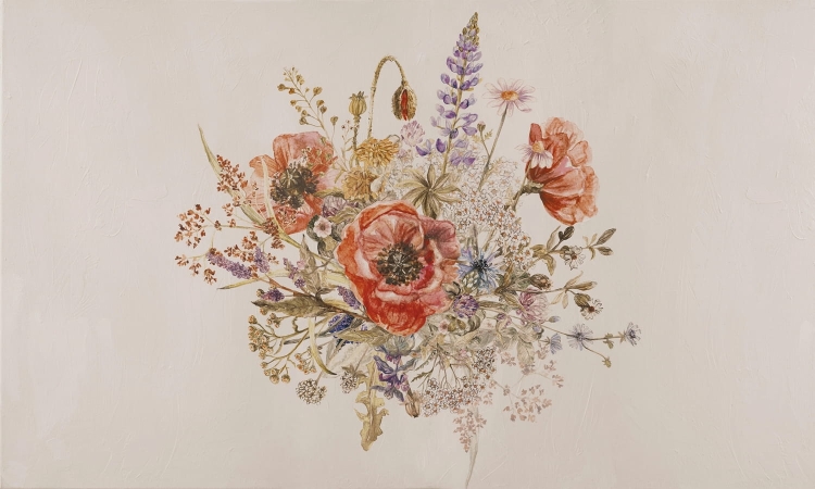 Bukiet polnych kwiatów rustykalna fototapeta boho na wymiar indywidualny