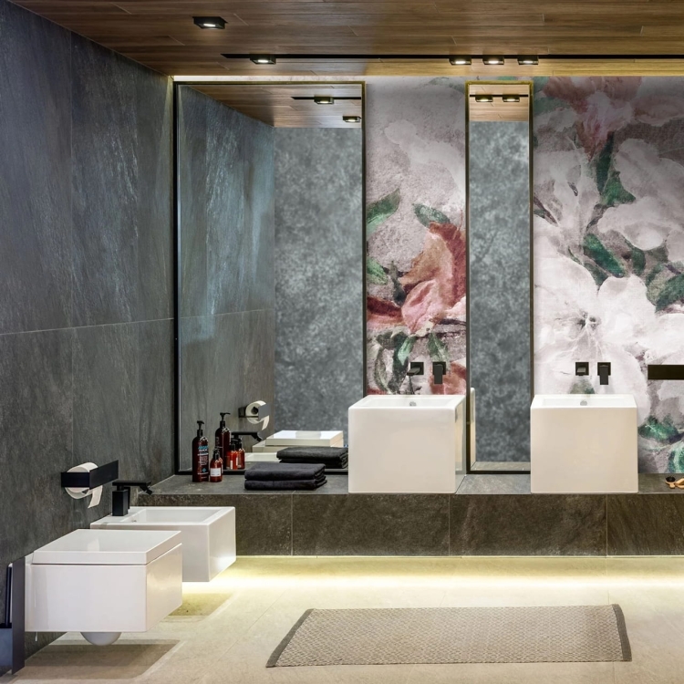 Kwiatowa fototapeta na betonowym tle - wymiar indywidualny Wall Art Gloria