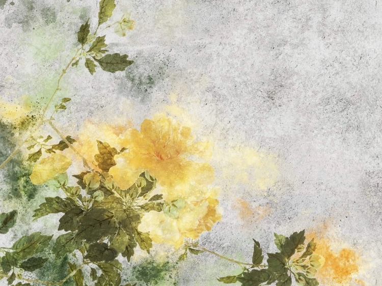 Złote kwiaty słoneczna fototapeta - wymiar indywidualny Wall Art Bright