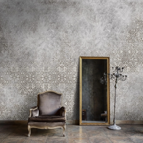 Szare ornamenty fototapeta na flizelinie - wymiar indywidualny