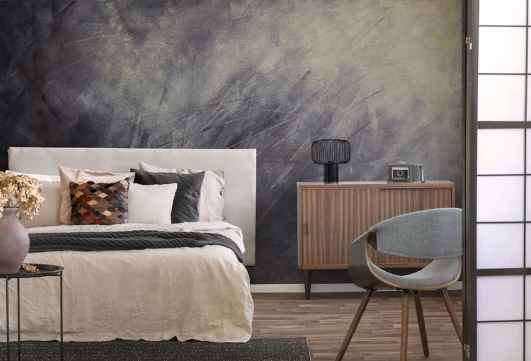 Ciemnoszara abstrakcyjna fototapeta na wymiar indywidualny - jak obraz olejny na płótnie