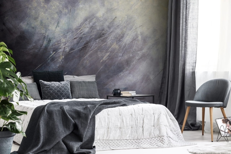 Ciemnoszara abstrakcyjna fototapeta na wymiar indywidualny - jak obraz olejny na płótnie