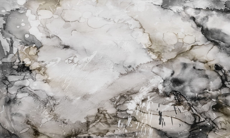 Jasnoszara akwarelowa abstrakcja - fototapeta na wymiar indywidualny Lago Beige & Grey