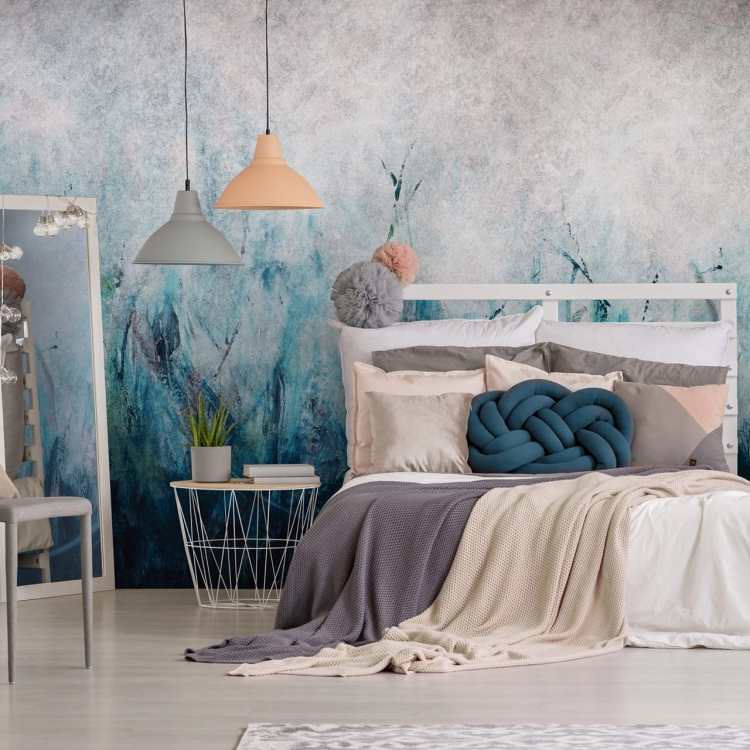 Łąka na betonowym tle fototapeta na wymiar indywidualny