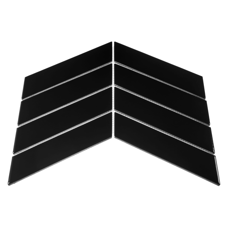 Royal Chevron Black czarna matowa mozaika jodełka uniwersalna szewrony