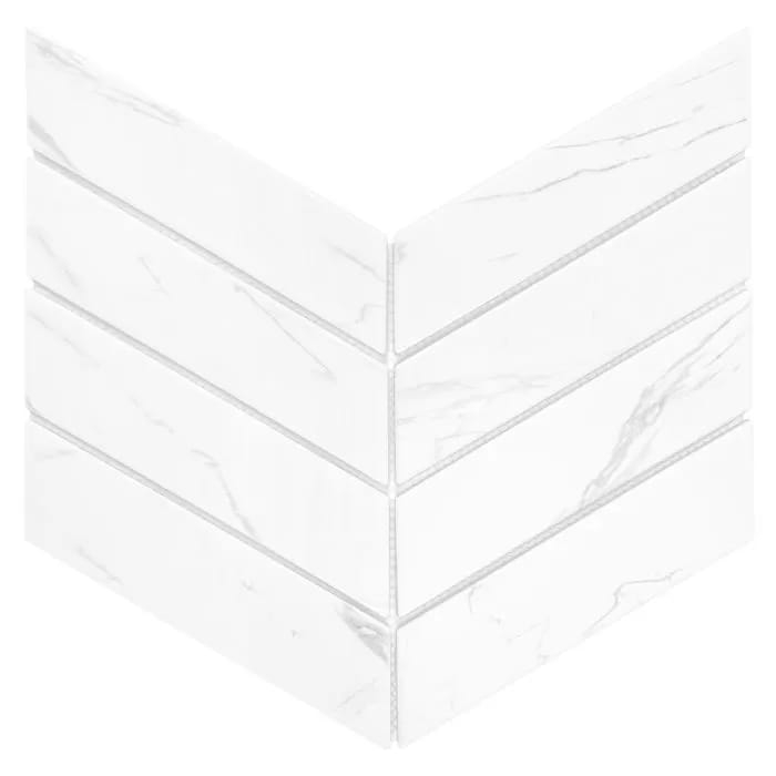 Royal Chevron Carrara Matt marmurowa mozaika jodełka uniwersalna szewrony