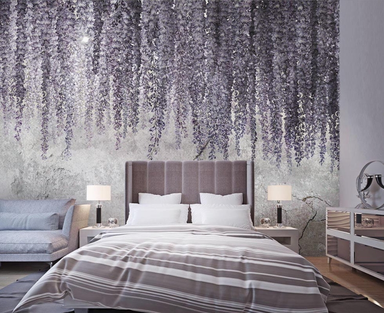 Wonderwall Wisteria Flowers kwiaty Glycynii na murze tapeta ścienna na fizelinie