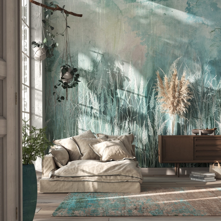 Designerska roślinna tapeta ścienna na fizelinie w trzciny i trawy Wonderwall Sauvage