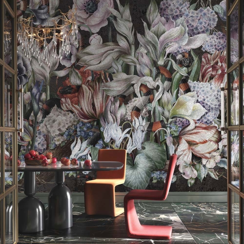 Eden Wonderwall Studio fototapeta na wymiar rajskie kwiaty i węże