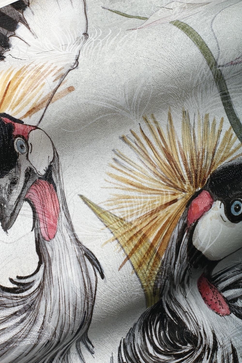 Tiara Wonderwall Studio fototapeta na wymiar egzotyczne ptaki i kwiaty lotosu