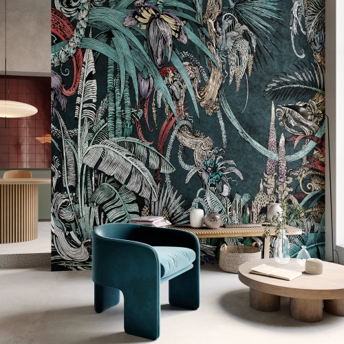 Tropic Wonderwall fototapeta ma wymiar z motywem tropikalnej roślinności