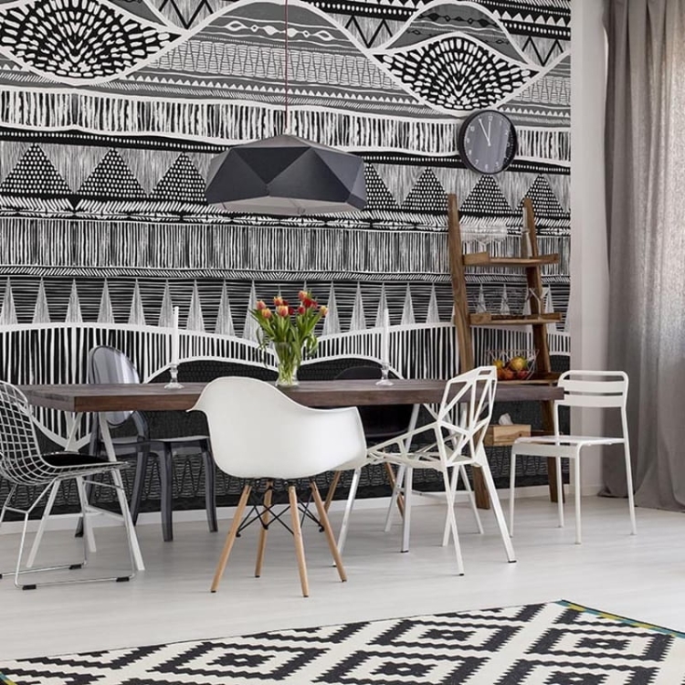 Black & White wysokiej jakości tapeta fizelinowa w abstrakcyjny wzór Bosco Wonderwall