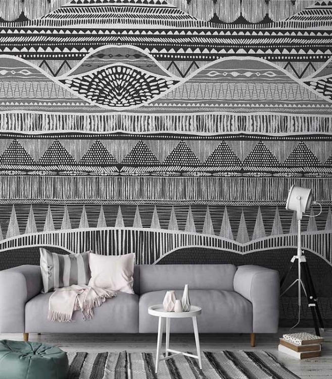 Black & White wysokiej jakości tapeta fizelinowa w abstrakcyjny wzór Bosco Wonderwall